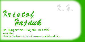 kristof hajduk business card